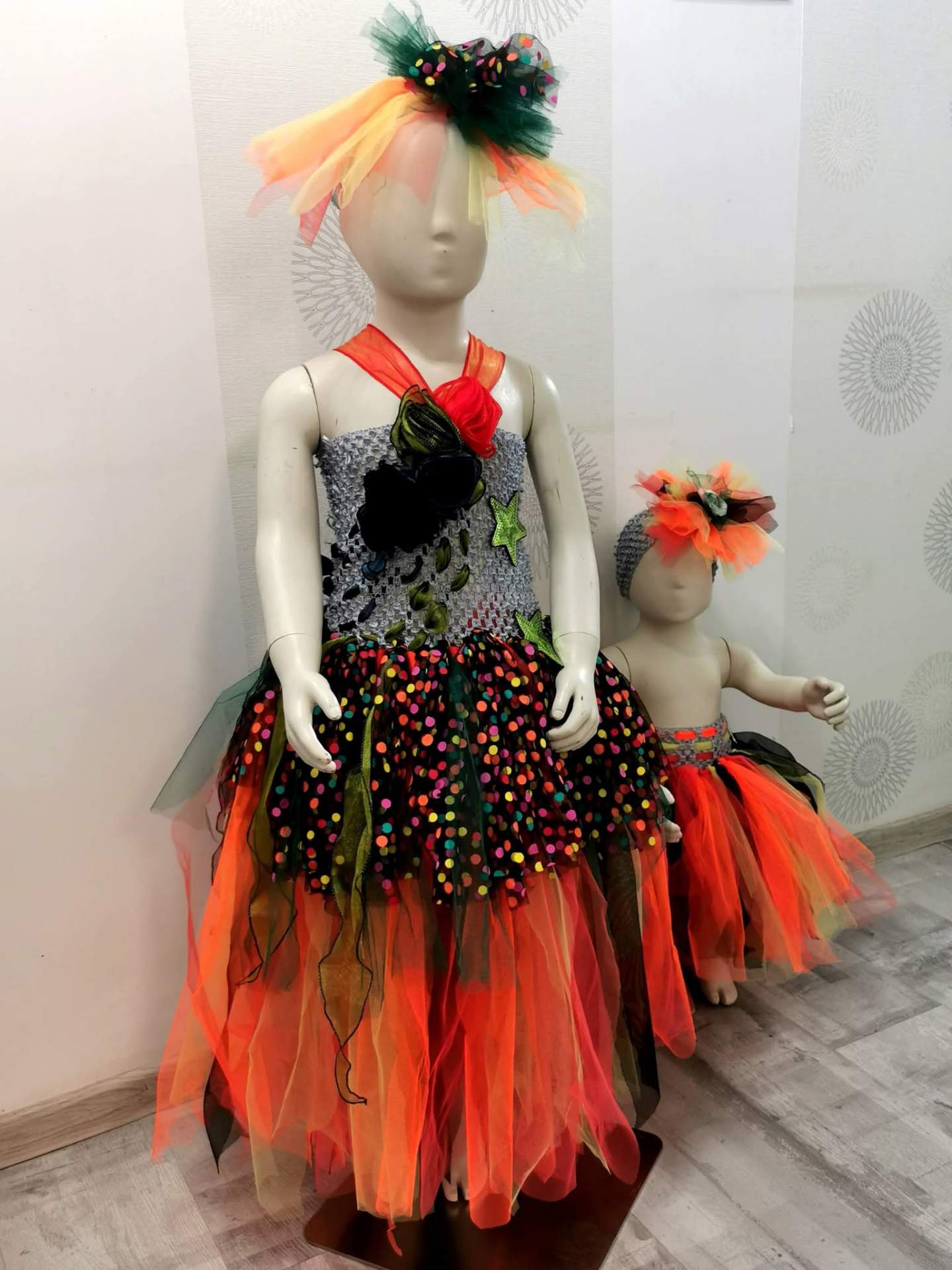 Rochițe tutu „Autumn Fairy” — set mama-fetiță – produs handmade Jeraima, lucrat manual pe comandă